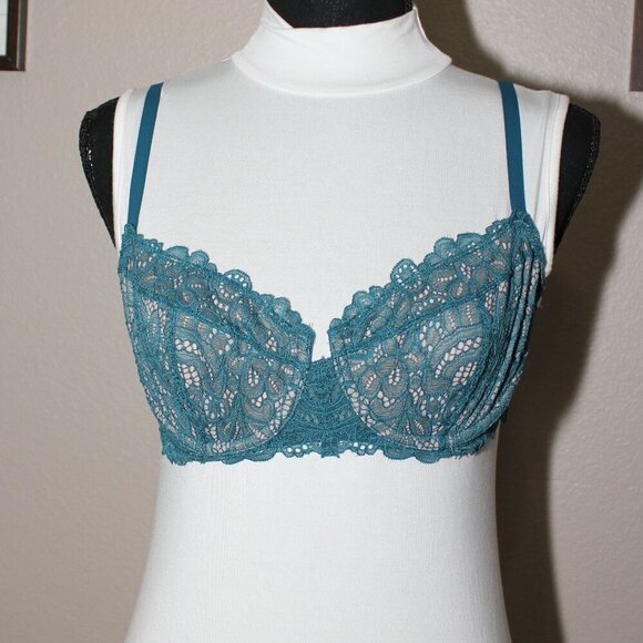 Soma Womens Tell Tale Sheer Bra and Teal Lace Bra Sizes 36B NWT - Picture 1 of 9